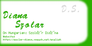 diana szolar business card